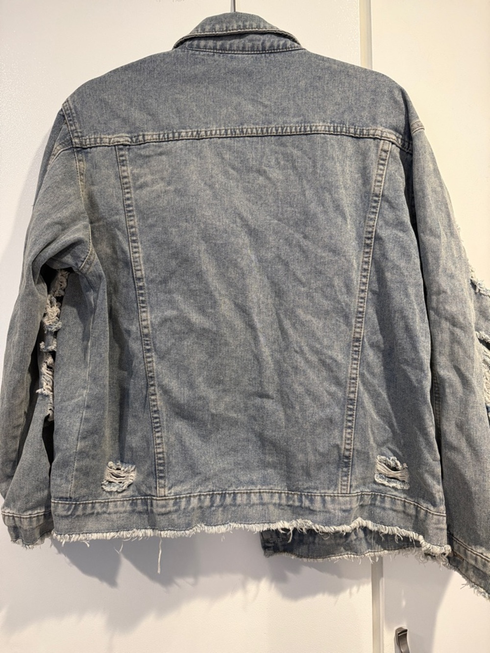 Light Blue Distressed Denim Jacket - Picture 3 of 3
